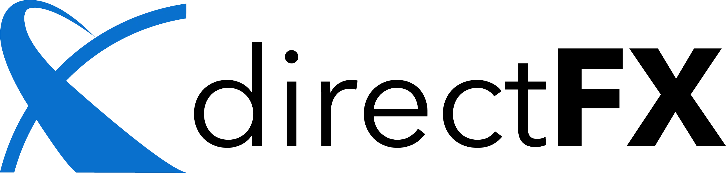 Two color Blue and Black organization logo for DirectFX